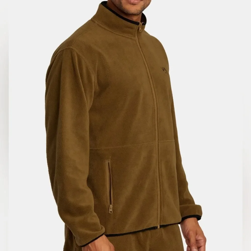RVCA Men's Performance Fleece Jacket - Olive Brown